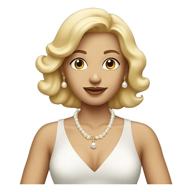 Blonde woman with pearl neclace sticker