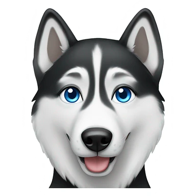 Black and white husky with blue eyes sticker