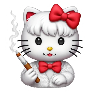 hello kitty smoking sticker