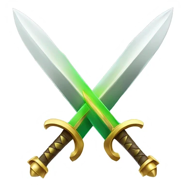 Two Swords Golden and  green Palm In the middle sticker