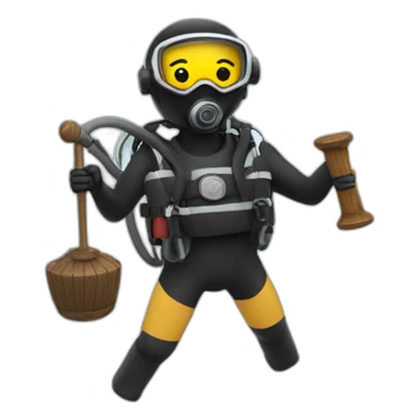 Scuba diving holding gavel sticker