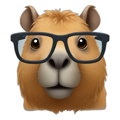 capibara in glasses  sticker