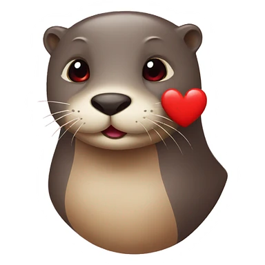 otter with a red heart  sticker
