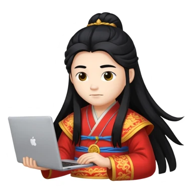 chinese god with laptop sticker