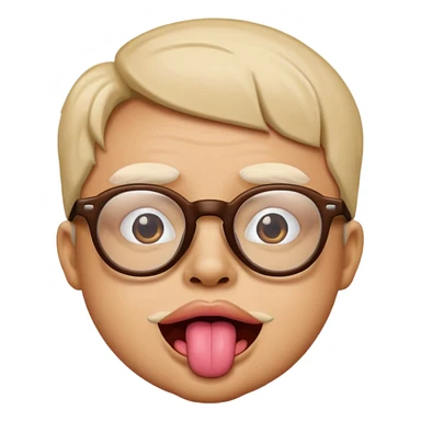 Caca con gafas y lengua afuera sticker