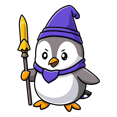 penguin wizard sticker