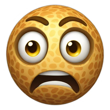 3d sphere with a cartoon fearful skin texture with big beautiful eyes sticker