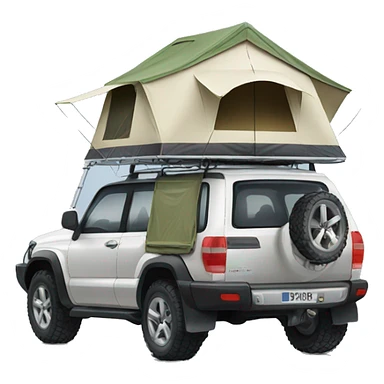 4wd car with roof top tent  sticker