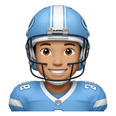 College football player in  Carolina Blue color  sticker