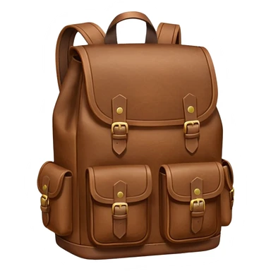 Draw a laether backpack using a front camera with a High-Angle Shot. sticker