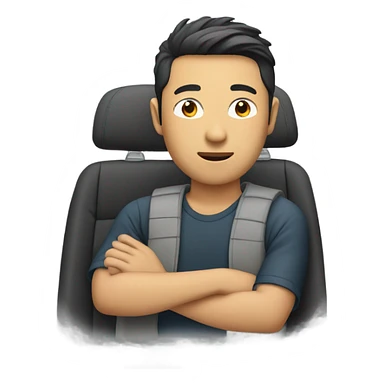 Asian man in car sticker