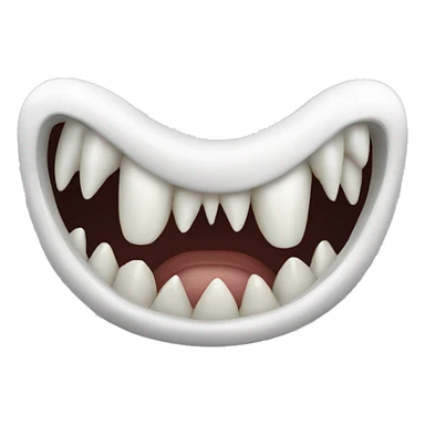 sharp animal teeth in white sticker