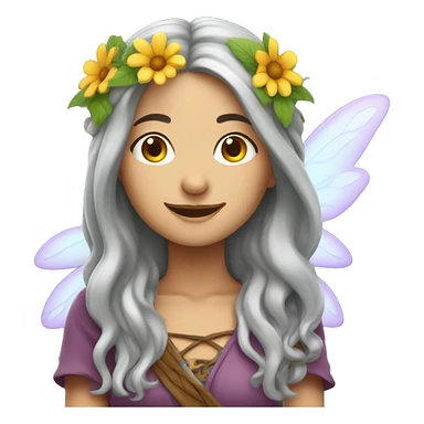 gray haired female hippie fairy sticker