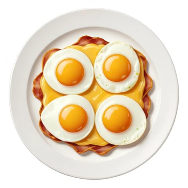 Eggs and bacon in a plate sticker