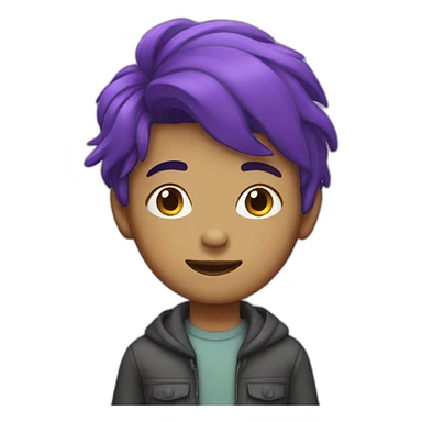boy with purple hair sticker