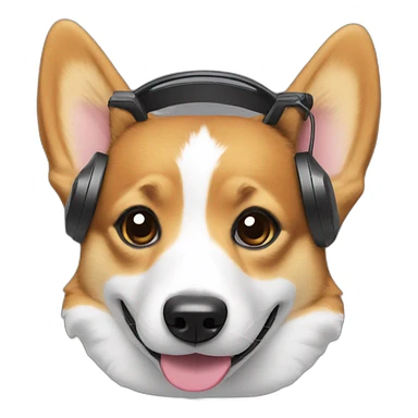 corgi with headset sticker