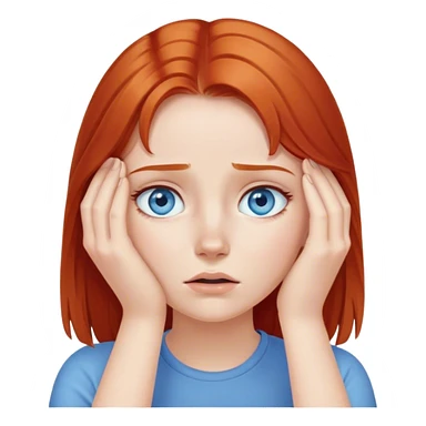 Facepalm redhead girl blue eyes sticker