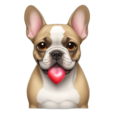 French bulldog with heart eyes sticker