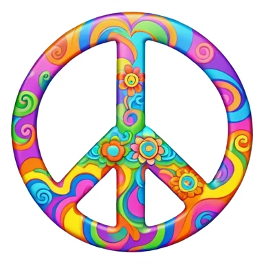 Brightly colored Psychedelic word “Peace” sticker