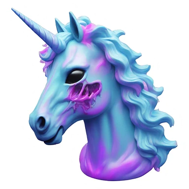Vaporwave zombie vinyl unicorn holographic  sticker