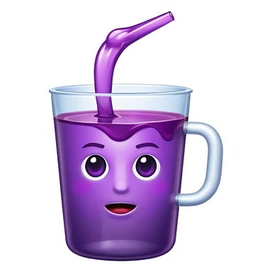the letter n sipping on a double cup with a purple liquid inside sticker