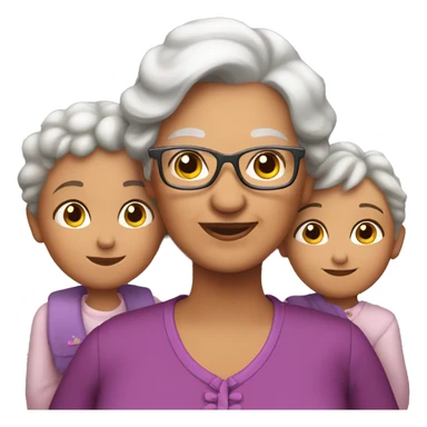 Grandma with 2 grandkids sticker