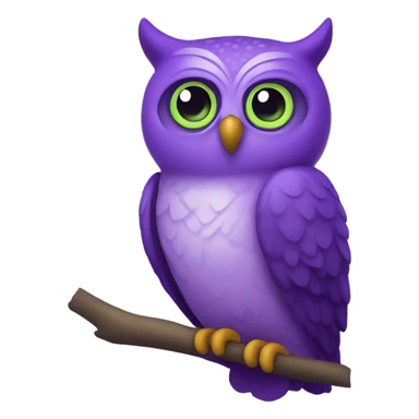 A purple and like green owl sticker