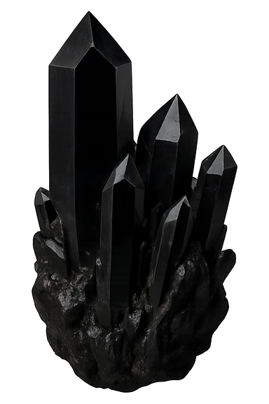 realistic goth black crystal, highly detailed, no background sticker