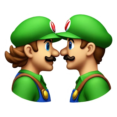 mario and luigi kissing eachother sticker