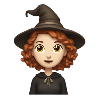 withe witch with brown pixie hair sticker