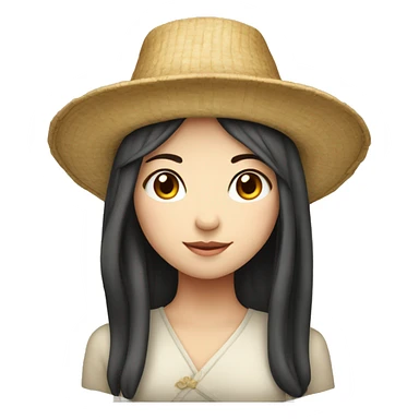 Fair-skinned Girl with chinese hat sticker