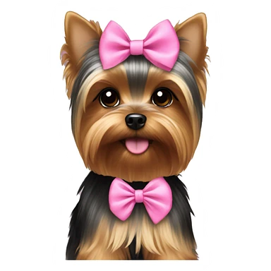 Yorkie in pink bow sticker
