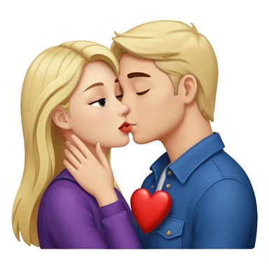 Girl kissing guy sticker