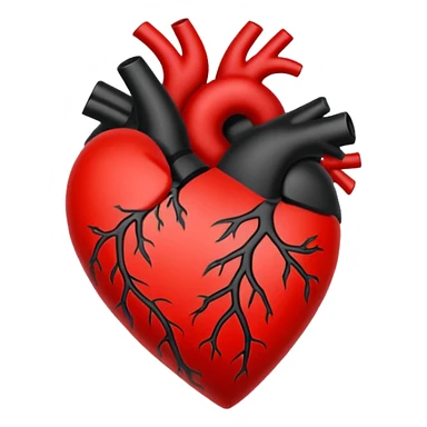 Black and red heart tattoo style sticker