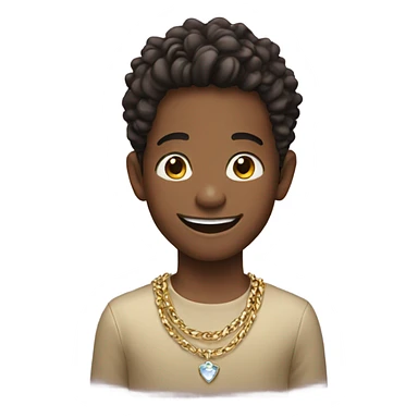 smiling boy with jewelry sticker