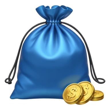 bag of blue coins sticker