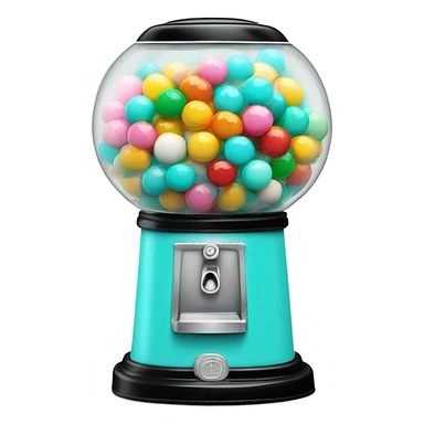 Realistic tiffany blue gumball machine with colorful gumball inside of it. sticker