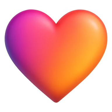 heart icon with a gradient, digital illustration sticker