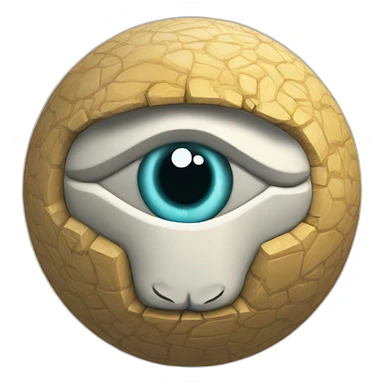 3d sphere with a cartoon Llama skin texture with Eye of Horus sticker