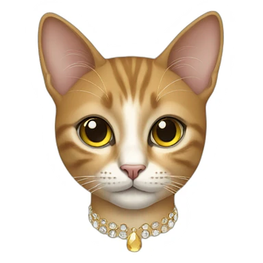 fashion cat with earrings on the ears sticker