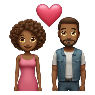 2 lovers with big heart sticker