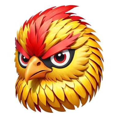 glitter red and yellow anger bird sticker
