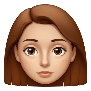 Una mujer morena con pelo castaño ojos medios chinos labios el de arriba delgado y el de abajo grueso nariz pequeña pocas pecas un lunar en al lado del labio y otro en la ceja hizquierda  cejas medias gruesas con  poco pelo  sticker