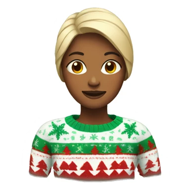 woman in christmas sweater sticker