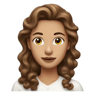 A woman with long curled brown hair with white skincare cream on her face  sticker