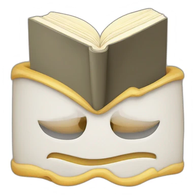 a person with a book where their head should be sticker