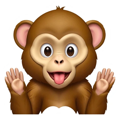 monkey sticking out tongue with hands to the side sticker