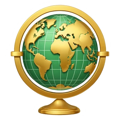 An icon featuring  a dollar sign, and a chart with upward trends, symbolizing economics. The design includes coins, bills, and a globe, representing global trade and financial systems. Transparent background highlights the study of markets, supply, and demand. sticker