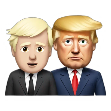 donald trump with boris johnson sticker