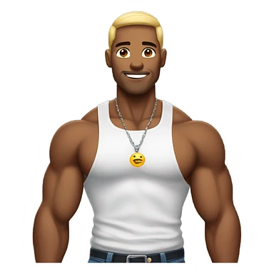 muscular man with earrings sticker